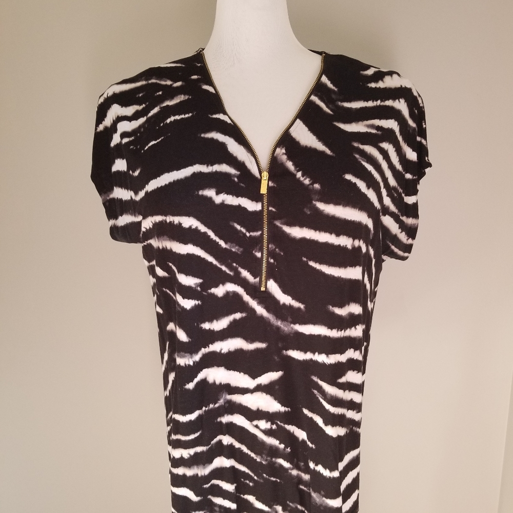 Ellen Tracy Zebra Print Sleeveless Blouse